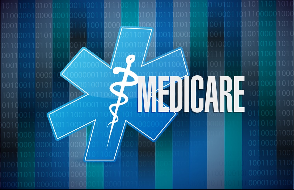 graphic with the word Medicare and 1s and 0s in the background